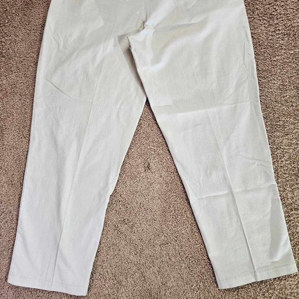 Vintage LL Bean Pleated Chino Pants Mens Tag 38x32 Act 36x31 Beige Cuffed Read - Picture 14 of 14